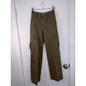 Blanc De Blanc Cargo High Rise Wide Leg Pants Green